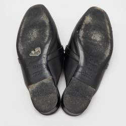 Hermès Black Leather Oz Flat Mules Size 38.5