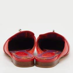 Hermes Red Leather Oz Flat Mules Size 38.5