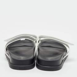 Hermes White Leather Chypre Flat Sandals Size 39