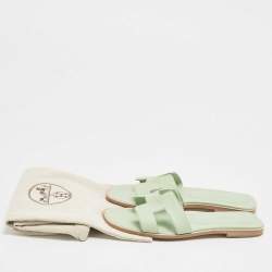 مملوكة مسبقًا صندل سلايد هيرمس أوران جلد أبيض مقاس 39