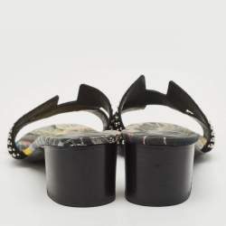 Hermes Black Suede Studded Oasis Slide Sandals Size 40