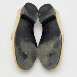 Pre Owned Hermes Cream Suede Destin Slip On Loafers Size 38