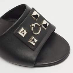 Hermes Black Leather Dreamy Slide Size 40.5