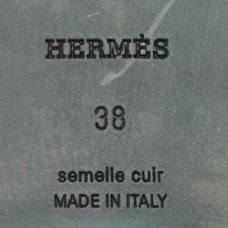 Pre Owned Hermes Beige Suede Oran Crystals Flat Slides Size 38