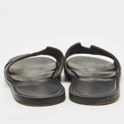 Hermes Black Denim Izmir Flat Sandals Size 40