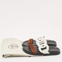 Pre Owned Hermes Multicolor Leather and Suede Extra Sandals Size 38