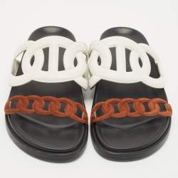 Pre Owned Hermes Multicolor Leather and Suede Extra Sandals Size 38