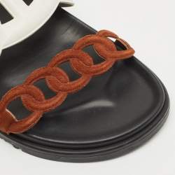 Pre Owned Hermes Multicolor Leather and Suede Extra Sandals Size 38