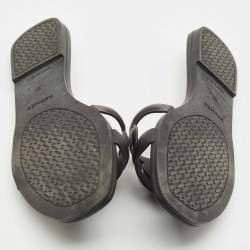 مملوكة مسبقًا Hermes Black Rubber Aloha Flat Slide Sandals Size 37