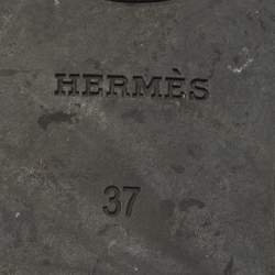 مملوكة مسبقًا Hermes Black Rubber Aloha Flat Slide Sandals Size 37