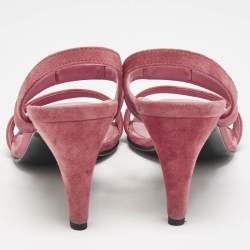 Hermes Pink Suede Glamour Slingback Sandals Size 36