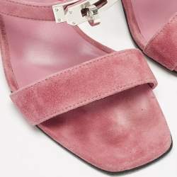 Hermes Pink Suede Glamour Slingback Sandals Size 36