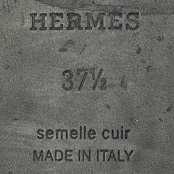 Hermes Blue Denim Oran Flat Slides Size 37.5