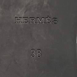 Hermes Black Jelly Chaine d'Ancre Rivage Slide Flats Size 38