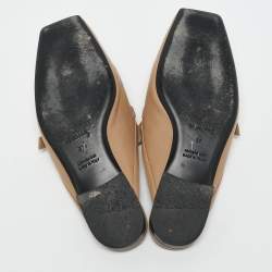 Hermes Beige Leather Groupie Flat Mules Size 37