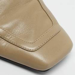 Hermes Beige Leather Groupie Flat Mules Size 37