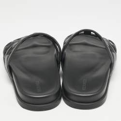 Hermes Black Leather Extra Sandals Size 41