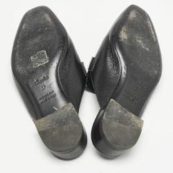 Hermes Black Leather Vincennes Flat Mules Size 37