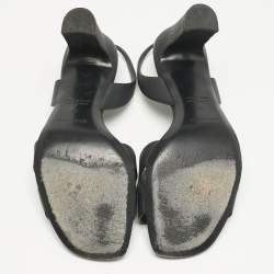 Hermes Black Leather Eternite Slingback Sandals Size 37