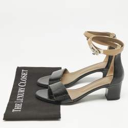 Hermes Black Leather Manege Ankle Strap Sandals Size 38
