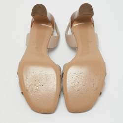 مملوكة مسبقًا Hermes Beige Leather Eternite Slingback Sandals Size 37