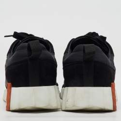 Hermes Black Nylon and Suede Bouncing Low Top Sneakers Size 39.5