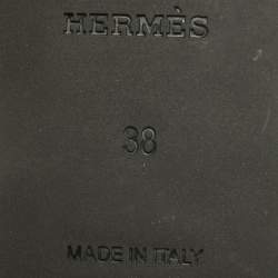Hermes Black Rubber Aloha Flat Slides Size 38