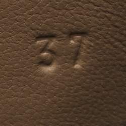 Hermes Grey Leather Chypre Sandals Size 37