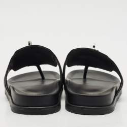 Hermes Black Leather Empire Sandals Size 39