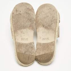 Hermes Brown Leather Antigua Espadrille Flat Sandals Size 41