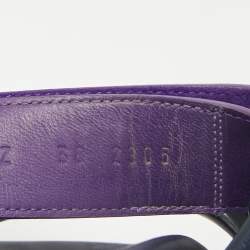 Hermes Navy Blue/Purple Suede Chypre Sandals Size 38