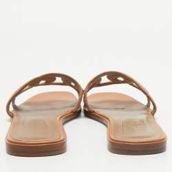 Hermes Brown Leather Aloha Sandals Size 41