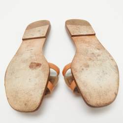 Hermes Brown Leather Aloha Sandals Size 41