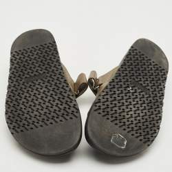 Hermes Grey Leather Chypre Sandals Size 40.5
