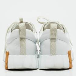 Pre Owned Hermès White Leather and Suede Bouncing Low Top Sneakers Size 40