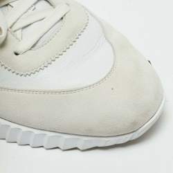 Pre Owned Hermès White Leather and Suede Bouncing Low Top Sneakers Size 40