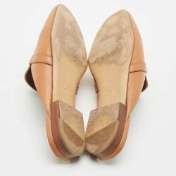 Hermes Naturel Leather Oz Flat Mules Size 38