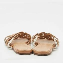 Hermes Multicolor Leather Chain d'Ancre Flat Sandals Size 36.5
