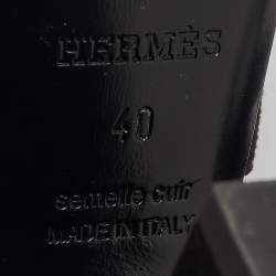 Hermes Black Suede Anjou Block Heel Platform Ankle Strap Sandals Size 40