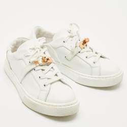 Hermes White Leather Day Low Top Sneakers Size 38