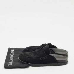 Hermes Dark Green Suede Go Mules Size 39