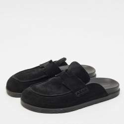 Hermes Dark Green Suede Go Mules Size 39