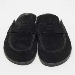 Hermes Dark Green Suede Go Mules Size 39