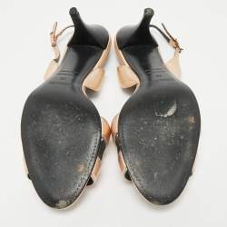 Hermes Gold Leather Night Slingback Sandals Size 39