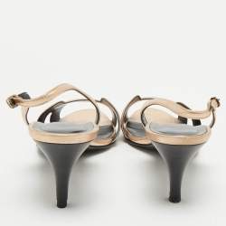 Hermes Gold Leather Night Slingback Sandals Size 39
