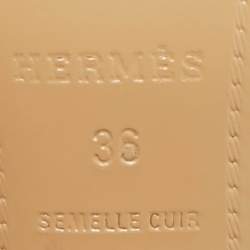 Hermes Gold Leather Joy Sandals Size 36