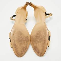 Hermes Gold Leather Joy Sandals Size 36
