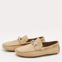 Hermes Beige Nubuck Leather Irving Loafers Size 42