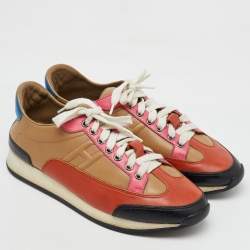 Hermes Multicolor Leather Trail Low Top Sneakers Size 39