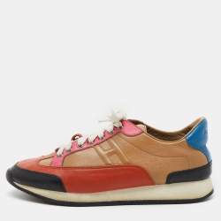 Hermes Multicolor Leather Trail Low Top Sneakers Size 39